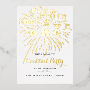 Countdown Modernes festliches Silvesterfest-Party Folieneinladung