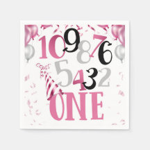 Countdown zu einem Party Napkins Pink