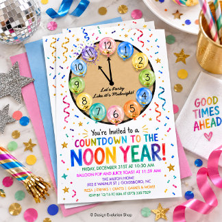 Countdown zum Neujahrsfest für Kinder am Mittag Einladung