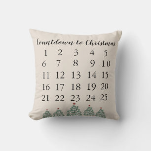 Countdown zum Weihnachtsbaum Illustration Holiday Kissen