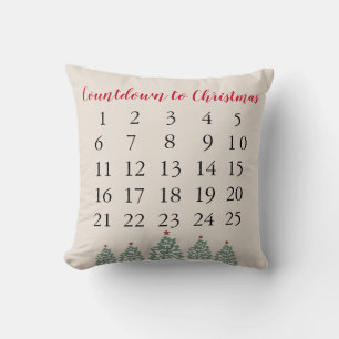Countdown zum Weihnachtsbaum Illustration Holiday Kissen