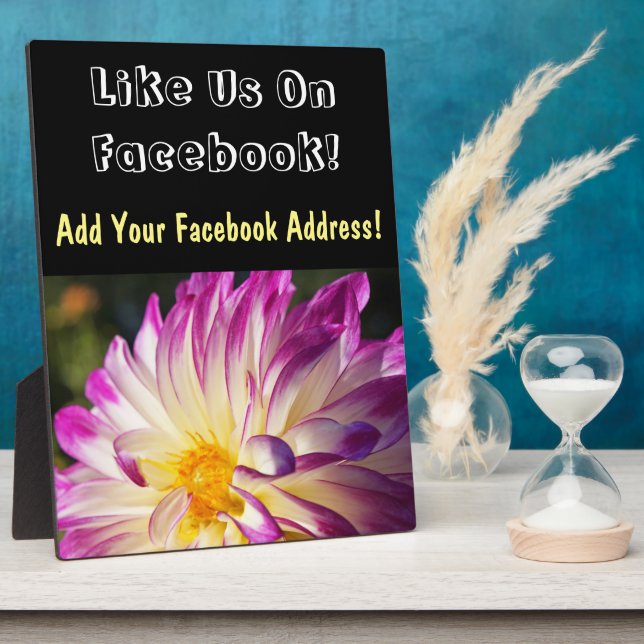 Counter Schild wie Uns auf Facebook! Schild Fotoplatte (Seite)