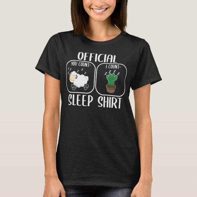 Counting Sheep Cactus Sleepshirt T-Shirt (Vorderseite)