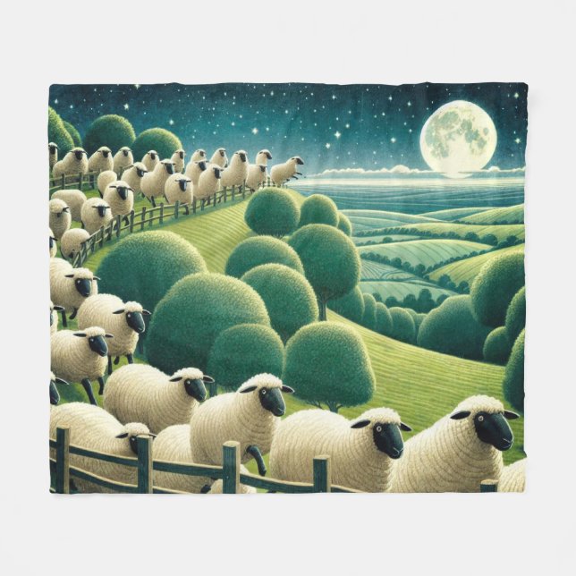 Counting Sheep Fleecedecke (Vorderseite (Horizontal))