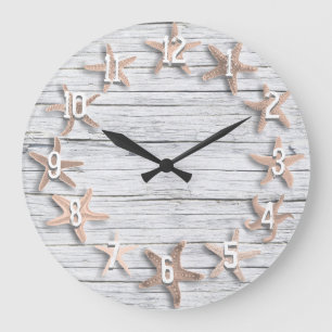 Counting Starfish Falsch Driftwood Große Wanduhr
