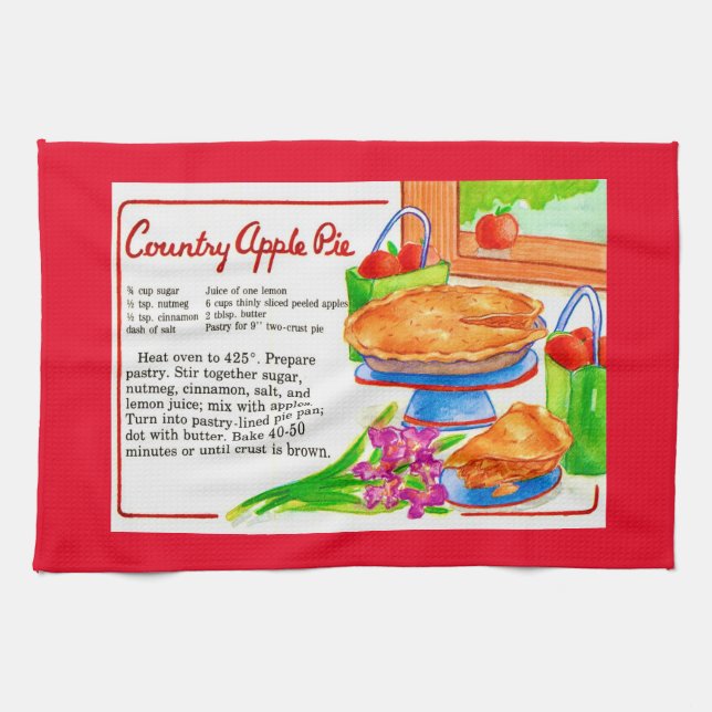 Country Apple Pie Rezept Geschirrtuch (Horizontal)