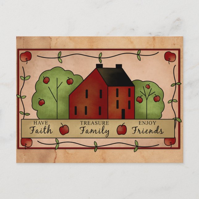 Country Apples Inspiration Postcard Postkarte (Vorderseite)