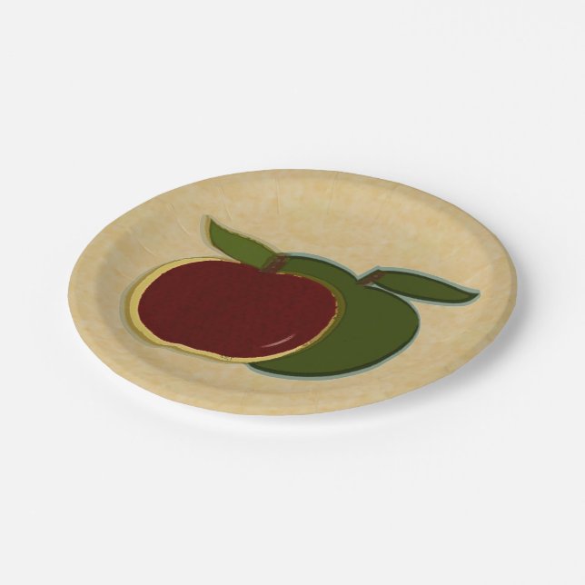 Country Apples Red Green Pappteller (Schrägansicht)