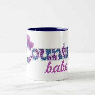 Country babe denim blue pink Tasse