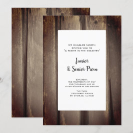 Country Barn Wood Junior / Senior Prom Einladung