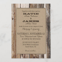 Country Barn Wood Rustic Wedding Einladungskarte Einladung