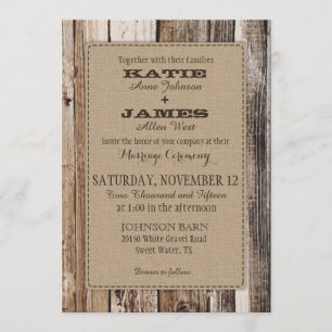 Country Barn Wood Rustic Wedding Einladungskarte Einladung