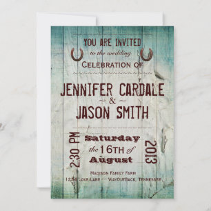 Country Barn Wood Typografy Hochzeit Einladungen