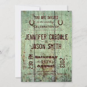 Country Barn Wood Typografy Hochzeit Einladungen