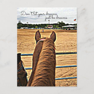 Country Barrel Racer Cowgirl Motivierend Postkarte