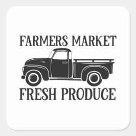 Country Bauern vermarkten Süßwaren Wortart Quadratischer Aufkleber