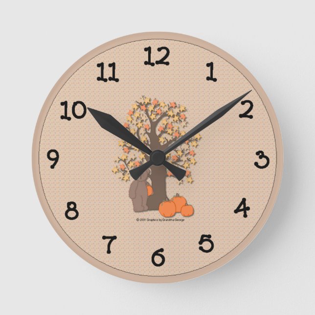 Country Bear Herbstmauer Uhr (Vorderseite)