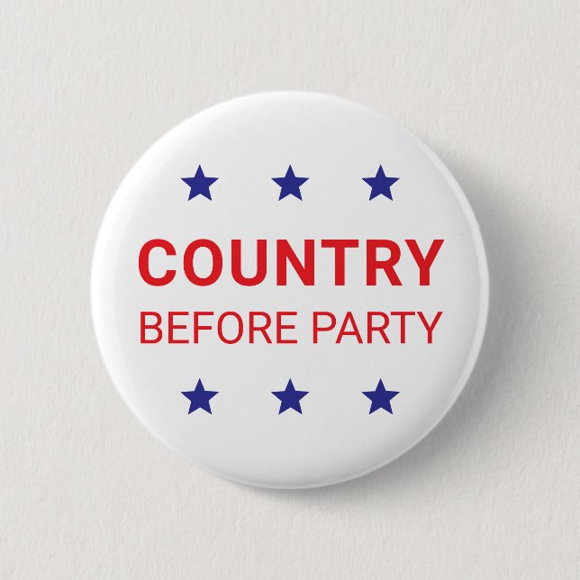Country Before Party Democracy Pinback Button (Vorderseite)