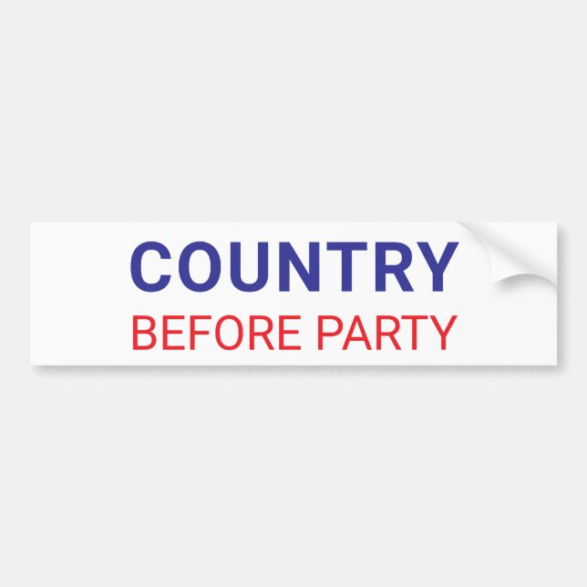 Country Before Party Political  Autoaufkleber (Vorne)