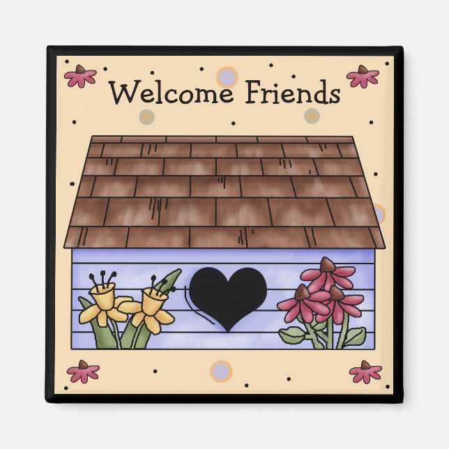 Country Birdhouse Kühlschrankmagnet Magnet (Vorne)