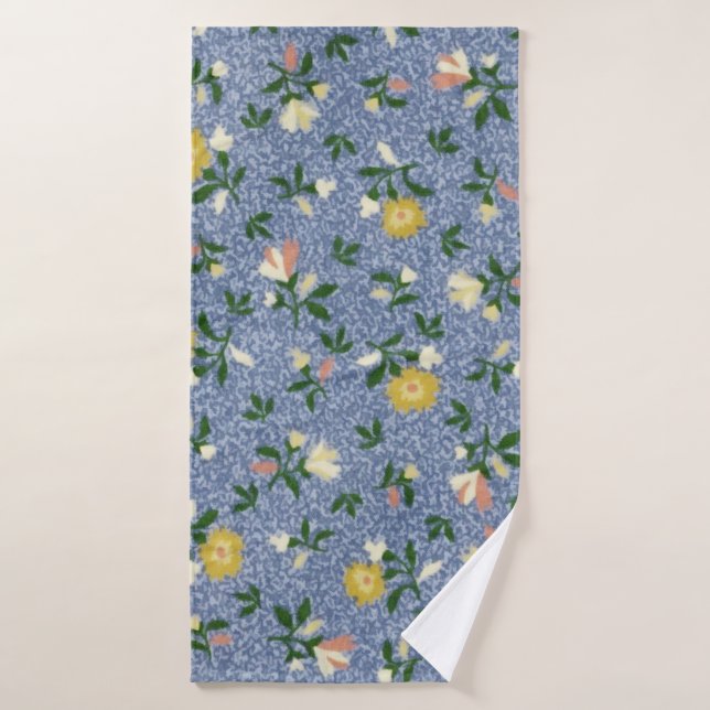 Country Blue Floral Badehandtuch (Badehandtuch)