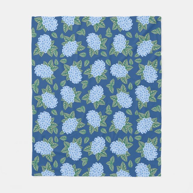 Country Blue Hydrangeas Fleecedecke (Vorderseite)