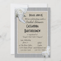 Country Blue Karos White Roses Brautparty