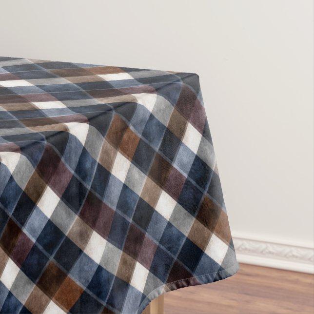 Country Blue Red White Grey Squares Christmas Tischdecke (Beispiel)