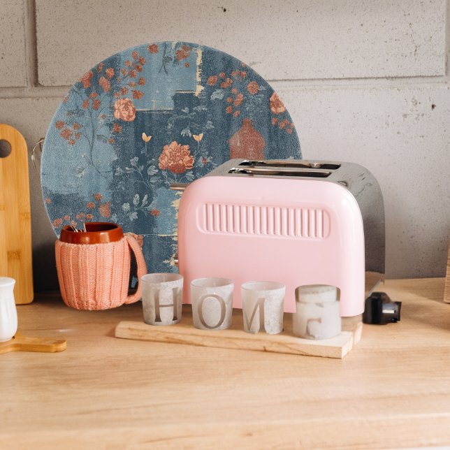 Country Blue Rust Rustikales Bauernhaus Runde Schneidebrett (Von Creator hochgeladen)