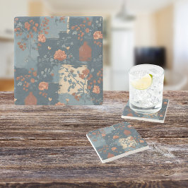 Country Blue Rust Rustikales Bauernhaus Steinuntersetzer