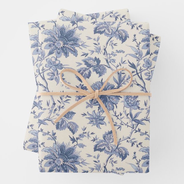 Country Blue Wrapping Geschenkpapier Set (Beispiel)