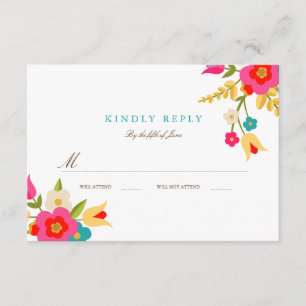 Country Blume Hochzeit RSVP Karte