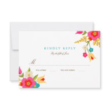 Country Blume Hochzeit RSVP