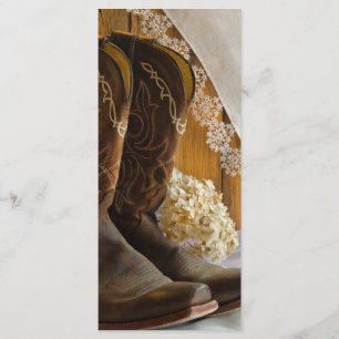 Country Boots and Lace Western Wedding Program Programm