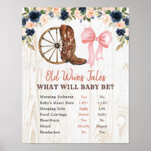 Country Boots Bows Gender Reveal Alte Ehefrauen Ta Poster