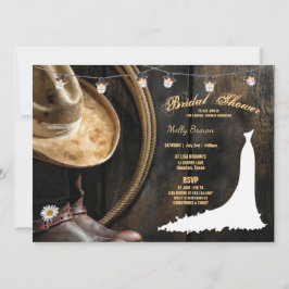 Country Boots Hat & Barnwood Brautparty Einladung