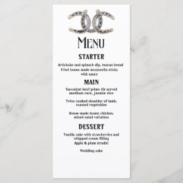 Country Boots Hats Barnwood Horseshoes Wedding Menükarte