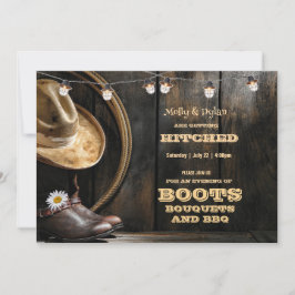 Country Boots Hut & Barn Wood Hochzeitseinladungen Einladung