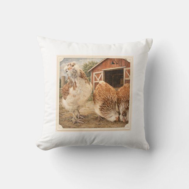 Country Boy with Chicken Pillow Kissen (Vorderseite)