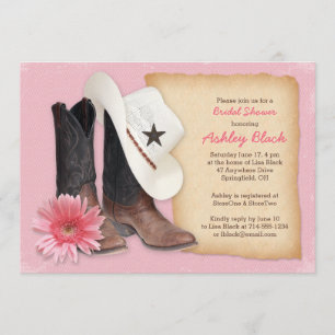 Country Bridal Dusche Einladung   Cowboy Cowgirl