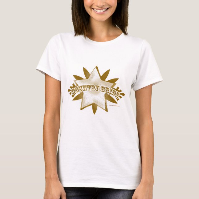 Country Brin Fun Rural Wedding Brown Logo T-Shirt (Vorderseite)