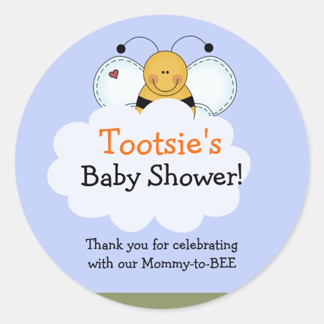 Country Bumble Bee Customized Gefälligkeitsaufkleb Runder Aufkleber (Vorderseite)