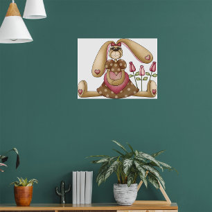 Country Bunny mit Blume Poster