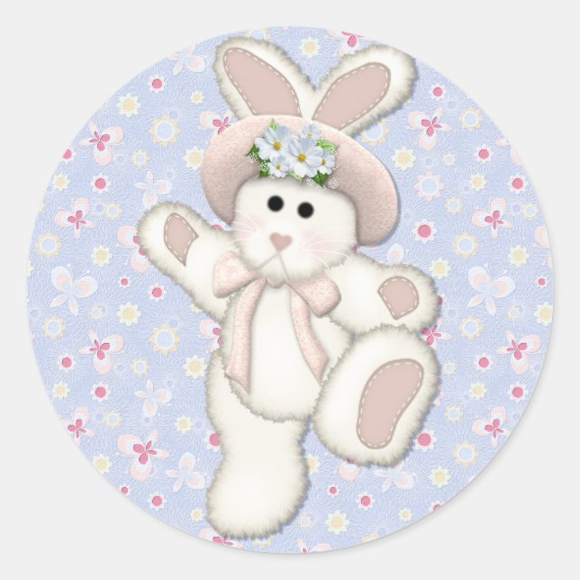 Country Bunny Runder Aufkleber (Vorderseite)