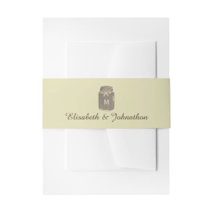 Country Burlap Mason Jar Wedding Einladungsbanderole