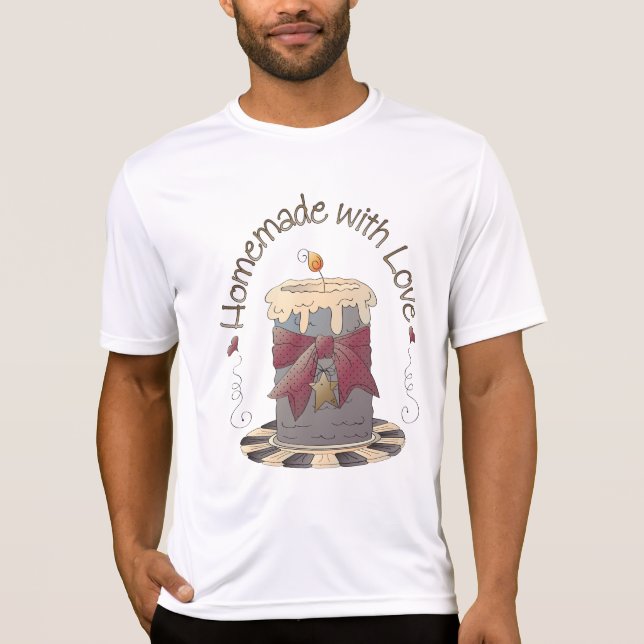 Country Candle Rustic Homemade with Love T-Shirt (Vorderseite)
