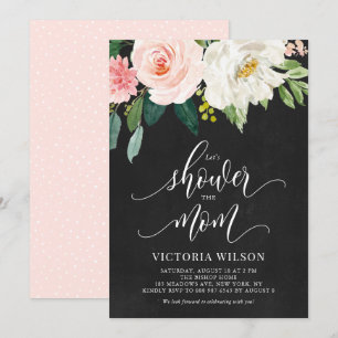 Country Chalkboard Blush Floral Fall Babydusche Einladung