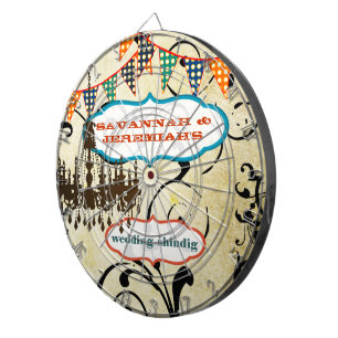 Country Chic Aqua Bunting Vintager Kronleuchter Dartscheibe