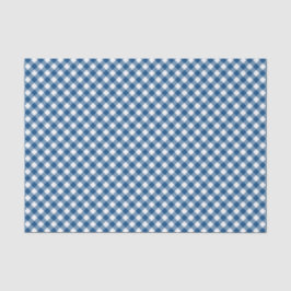 Country Chic Blue Gingham Pattern Seidenpapier