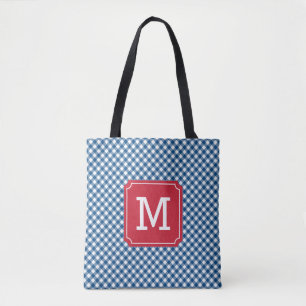 Country Chic Blue Gingham Personalisiert Monogram